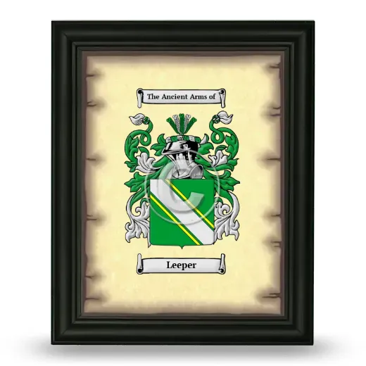 Leeper Coat of Arms Framed - Black