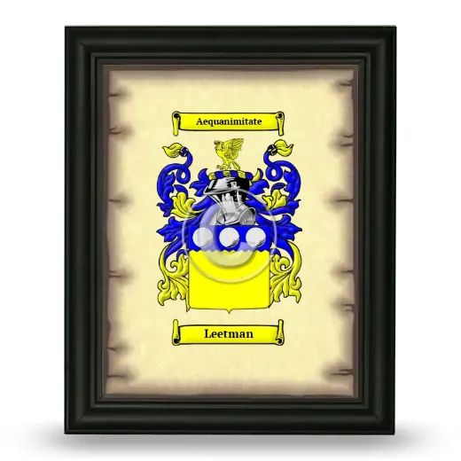 Leetman Coat of Arms Framed - Black