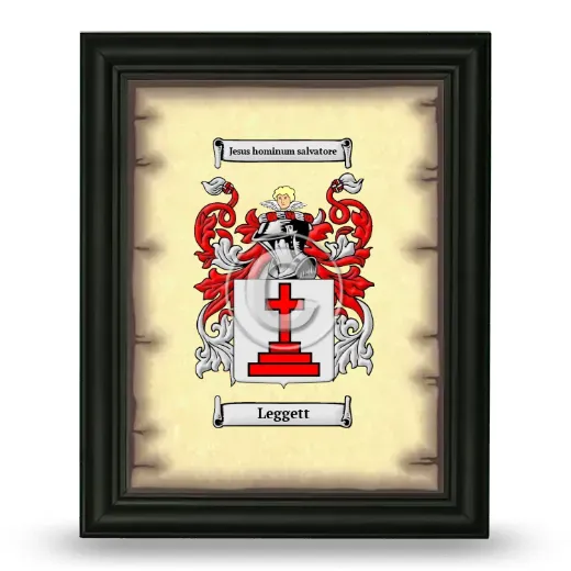 Leggett Coat of Arms Framed - Black