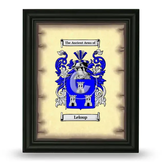 Leloup Coat of Arms Framed - Black