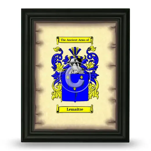Lemaitre Coat of Arms Framed - Black