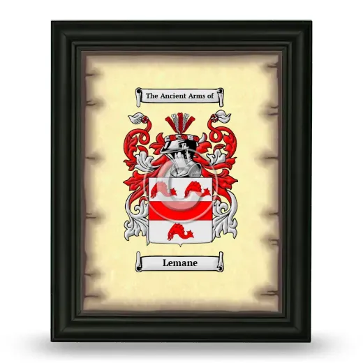 Lemane Coat of Arms Framed - Black