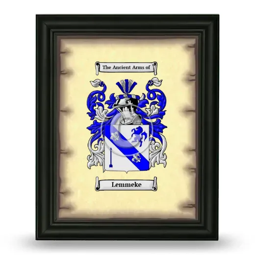 Lemmeke Coat of Arms Framed - Black