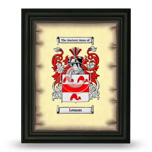 Lemon Coat of Arms Framed - Black