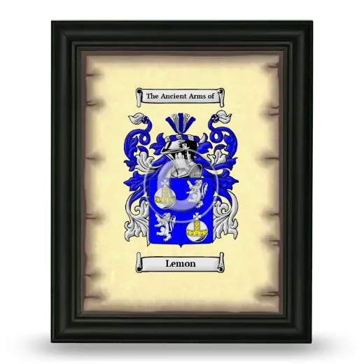 Lemon Coat of Arms Framed - Black