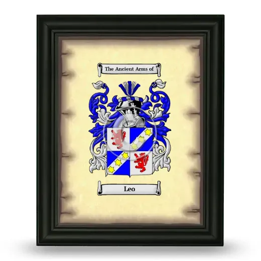 Leo Coat of Arms Framed - Black