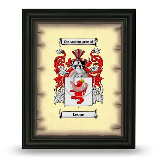 Leone Coat of Arms Framed - Black
