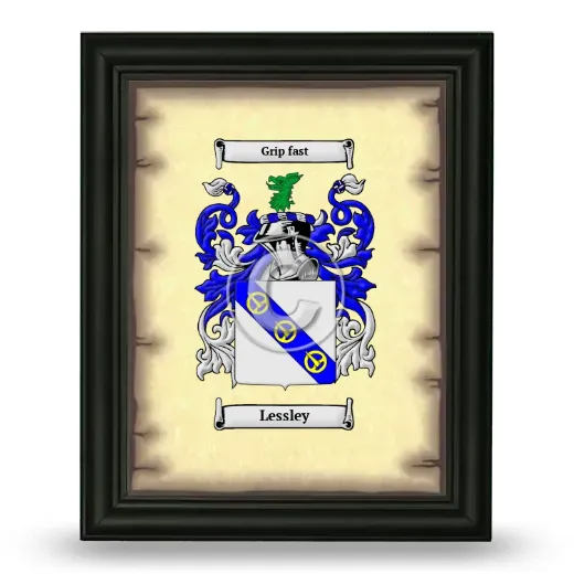 Lessley Coat of Arms Framed - Black