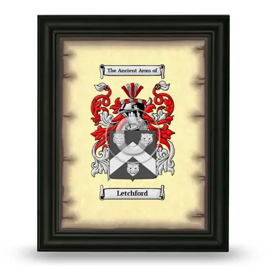 Letchford Coat of Arms Framed - Black