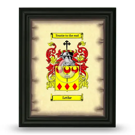 Lethe Coat of Arms Framed - Black