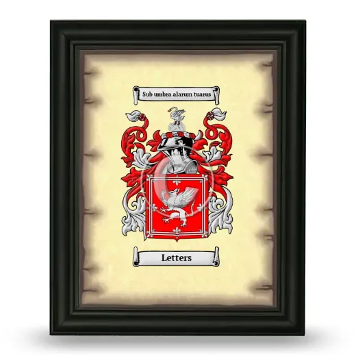 Letters Coat of Arms Framed - Black