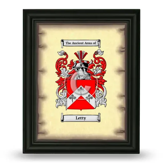 Letty Coat of Arms Framed - Black