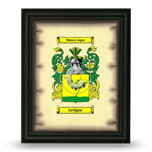 Levigne Coat of Arms Framed - Black