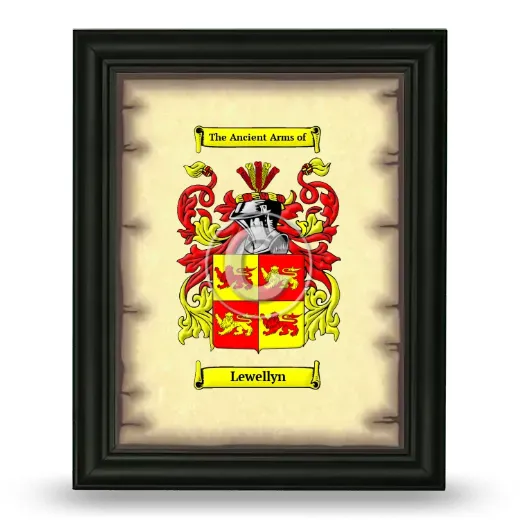 Lewellyn Coat of Arms Framed - Black