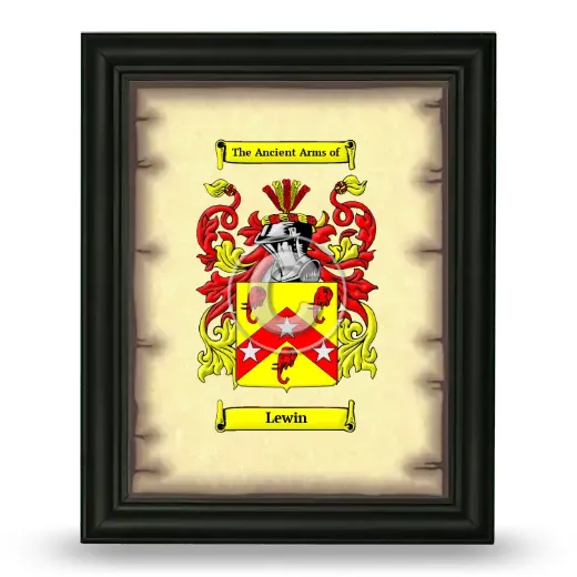 Lewin Coat of Arms Framed - Black