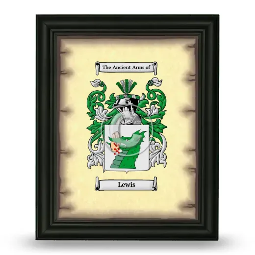 Lewis Coat of Arms Framed - Black