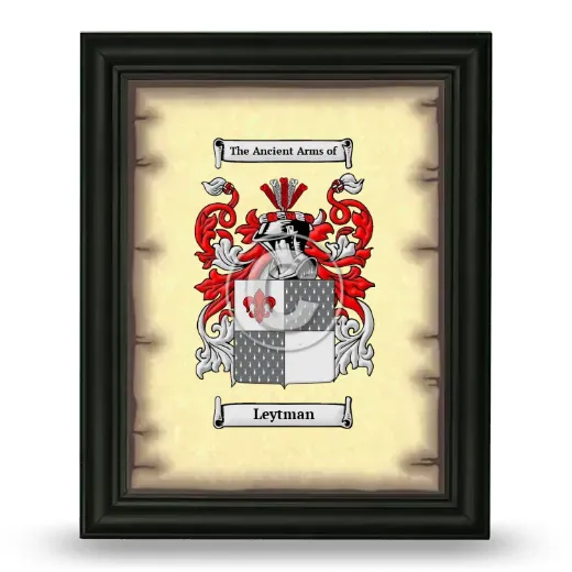 Leytman Coat of Arms Framed - Black
