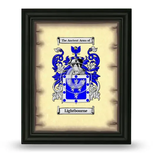 Lightbourne Coat of Arms Framed - Black