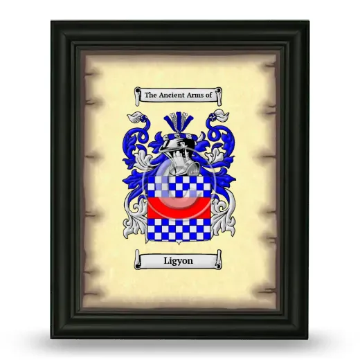 Ligyon Coat of Arms Framed - Black