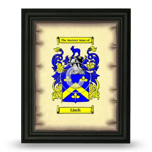 Linch Coat of Arms Framed - Black