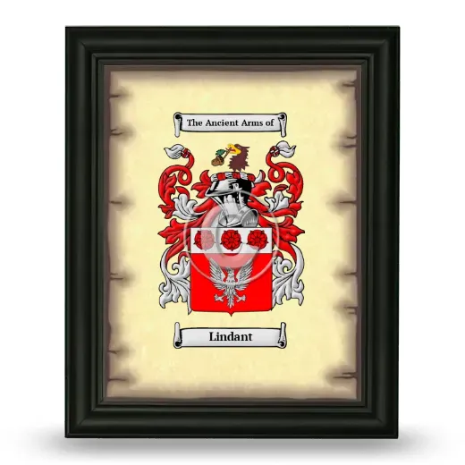 Lindant Coat of Arms Framed - Black
