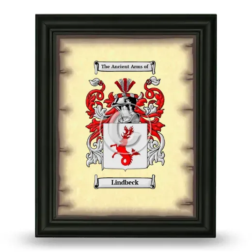 Lindbeck Coat of Arms Framed - Black