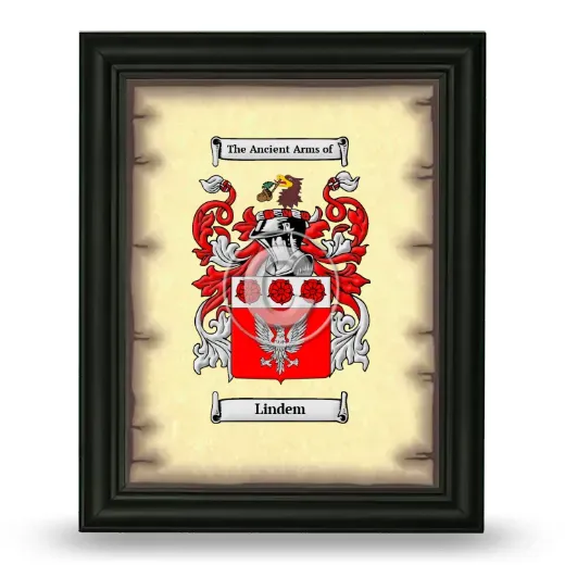 Lindem Coat of Arms Framed - Black