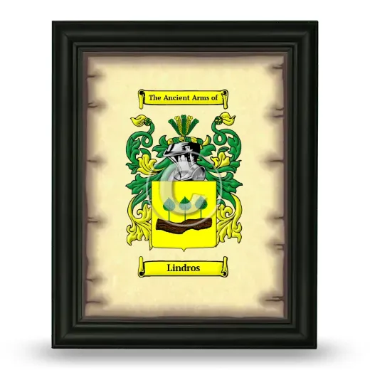 Lindros Coat of Arms Framed - Black
