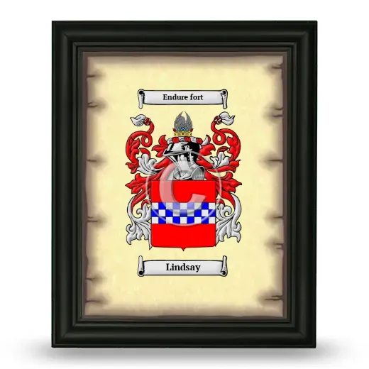 Lindsay Coat of Arms Framed - Black