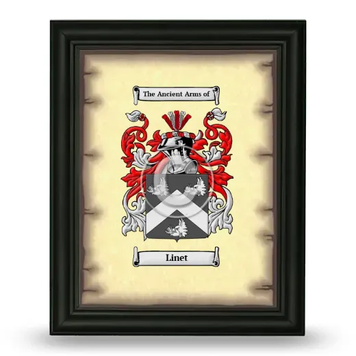 Linet Coat of Arms Framed - Black