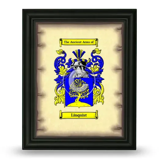 Linquist Coat of Arms Framed - Black