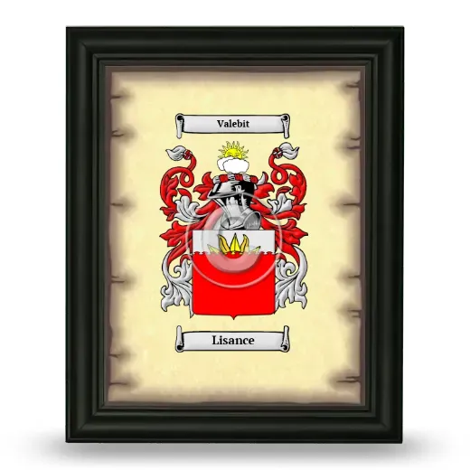 Lisance Coat of Arms Framed - Black