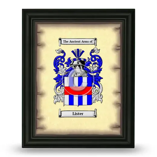 Lister Coat of Arms Framed - Black