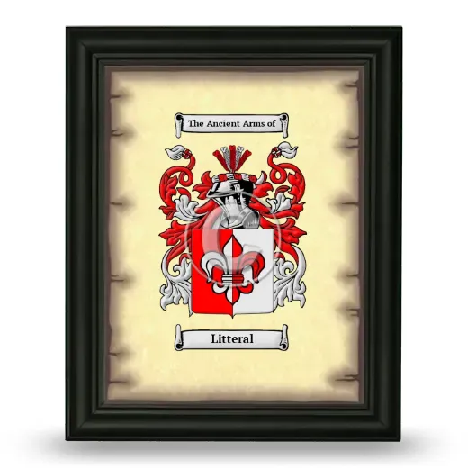 Litteral Coat of Arms Framed - Black