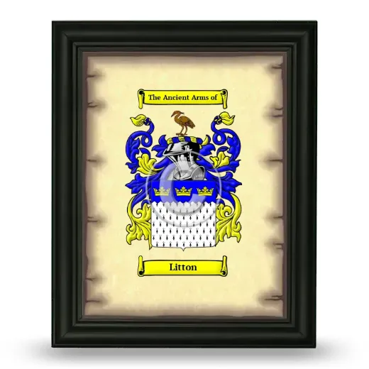 Litton Coat of Arms Framed - Black