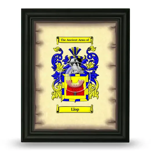 Llop Coat of Arms Framed - Black