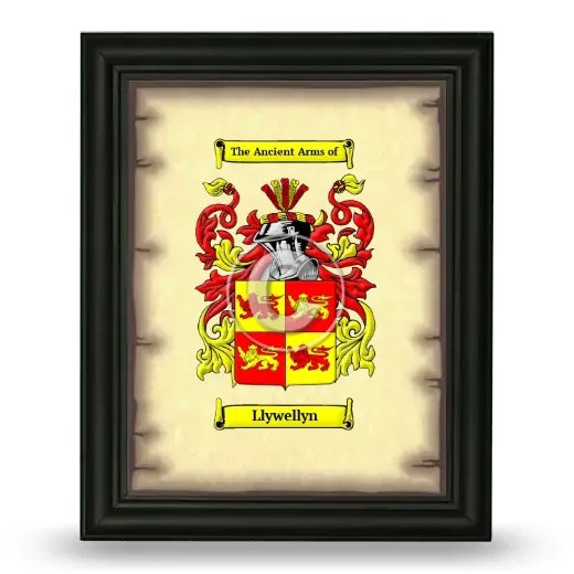 Llywellyn Coat of Arms Framed - Black