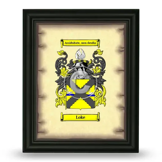 Loke Coat of Arms Framed - Black