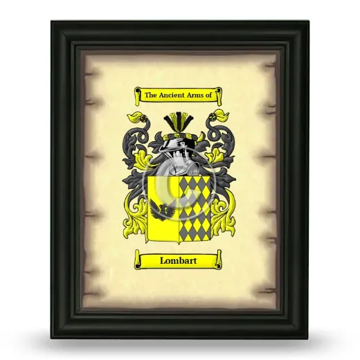 Lombart Coat of Arms Framed - Black