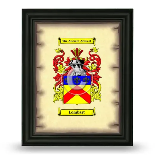 Lombart Coat of Arms Framed - Black