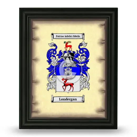 Londergan Coat of Arms Framed - Black
