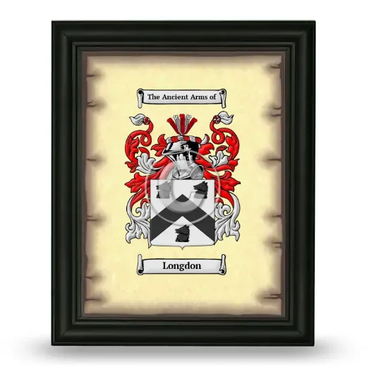 Longdon Coat of Arms Framed - Black