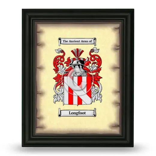 Longfoot Coat of Arms Framed - Black