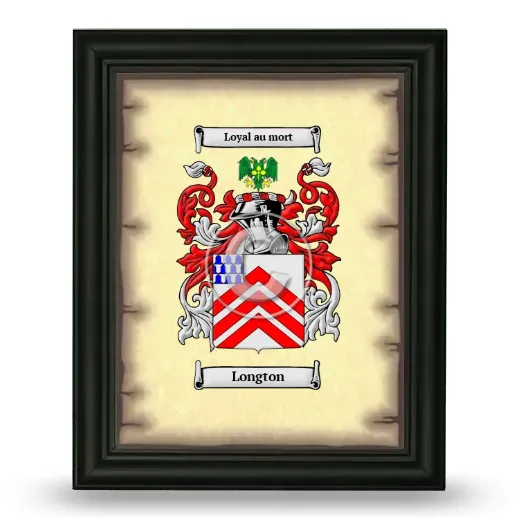 Longton Coat of Arms Framed - Black