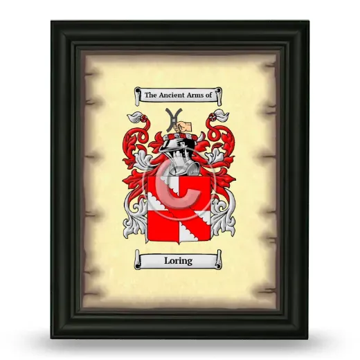 Loring Coat of Arms Framed - Black