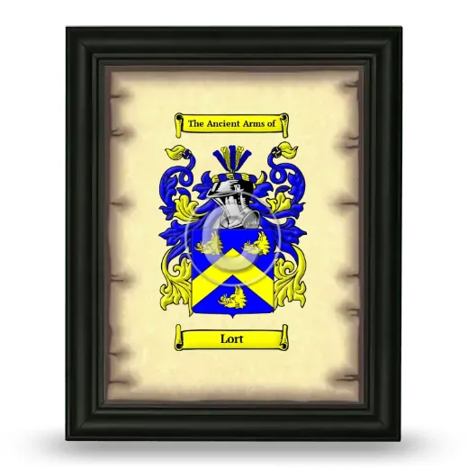 Lort Coat of Arms Framed - Black