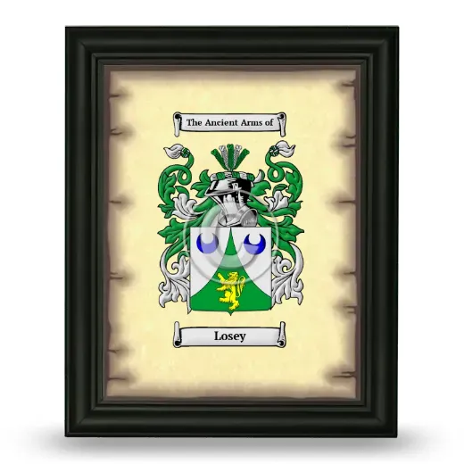 Losey Coat of Arms Framed - Black