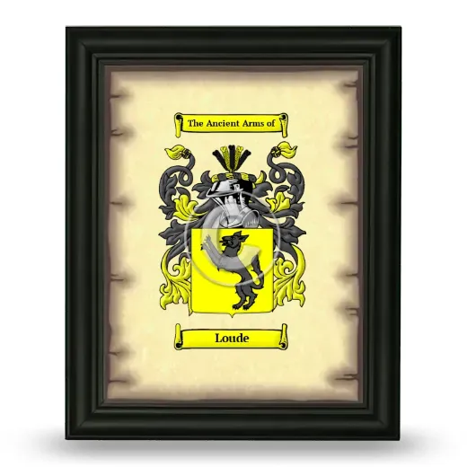 Loude Coat of Arms Framed - Black