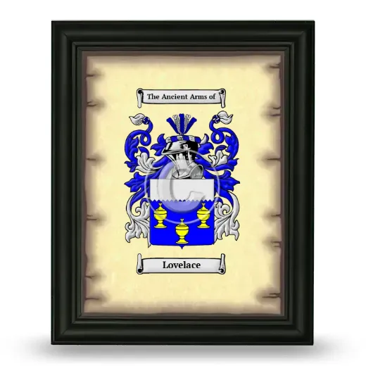 Lovelace Coat of Arms Framed - Black