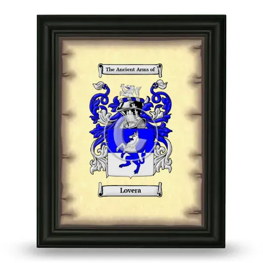 Lovera Coat of Arms Framed - Black